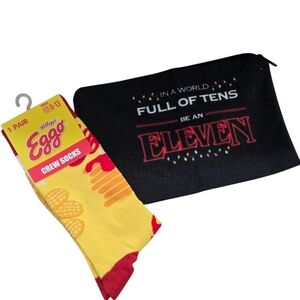 Eleven Fans Bundle - Stranger Things - Eggo Socks & Eleven Zipper Pouch